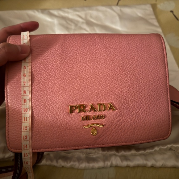 authentic Prada Pink Vitello Daino Leather Flap Crossbody Bag - Picture 16 of 16